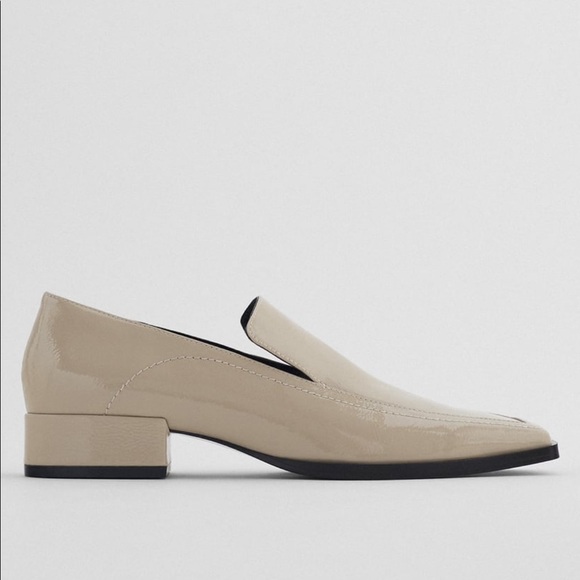 Zara shoes flat low heeled square toe patent finis - Picture 2 of 2